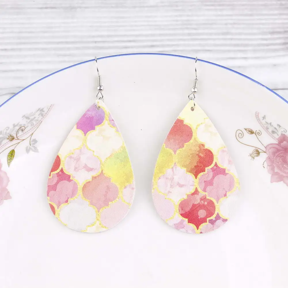 Серьги-подвески в стиле барокко из искусственной кожи | Украшения и аксессуары