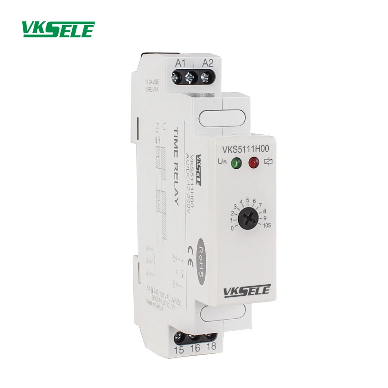 VKS5111 5A 15A AC/DC 12V 24V 240V Регулируемый DIN риал реле задержки таймера|Реле| |
