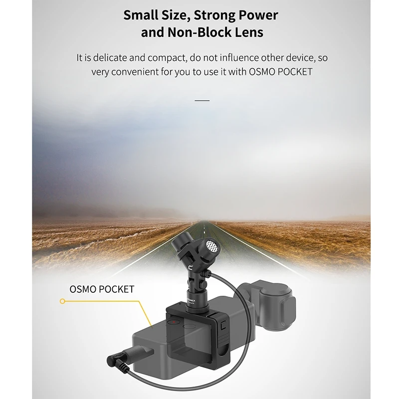 Comica CVM-MT06 Motion Microphone XY Stereo Dual-Mic Cardioid Condenser Action Camera Video Mic for DJI Osmo Pocket (3.5MM TRS) |