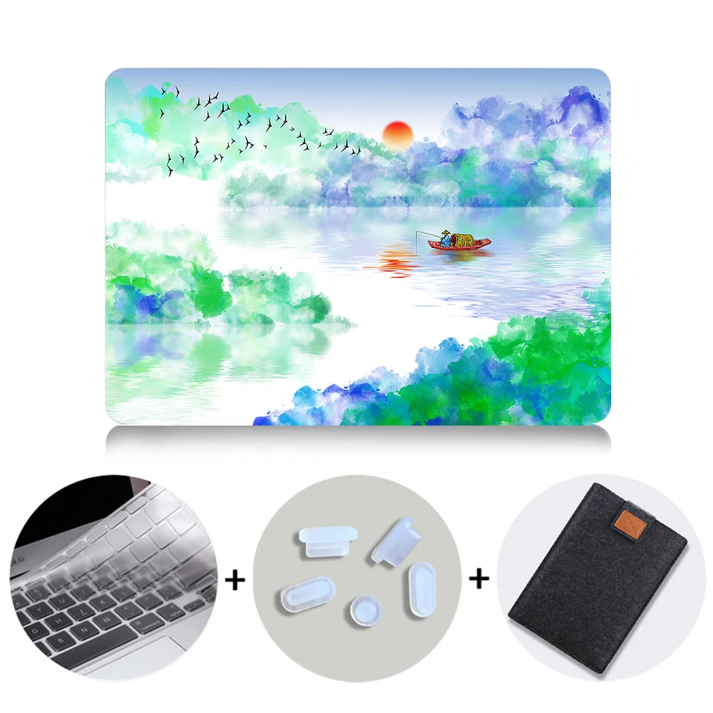 MB05 Жесткий чехол MTT с рисунком чернил для Macbook Air 11 13,3 Pro 13 15 retina, чехол для ноутбука Apple mac, чехол для книги, сумка для ноутбука 12 дюймов - Цвет: MB05