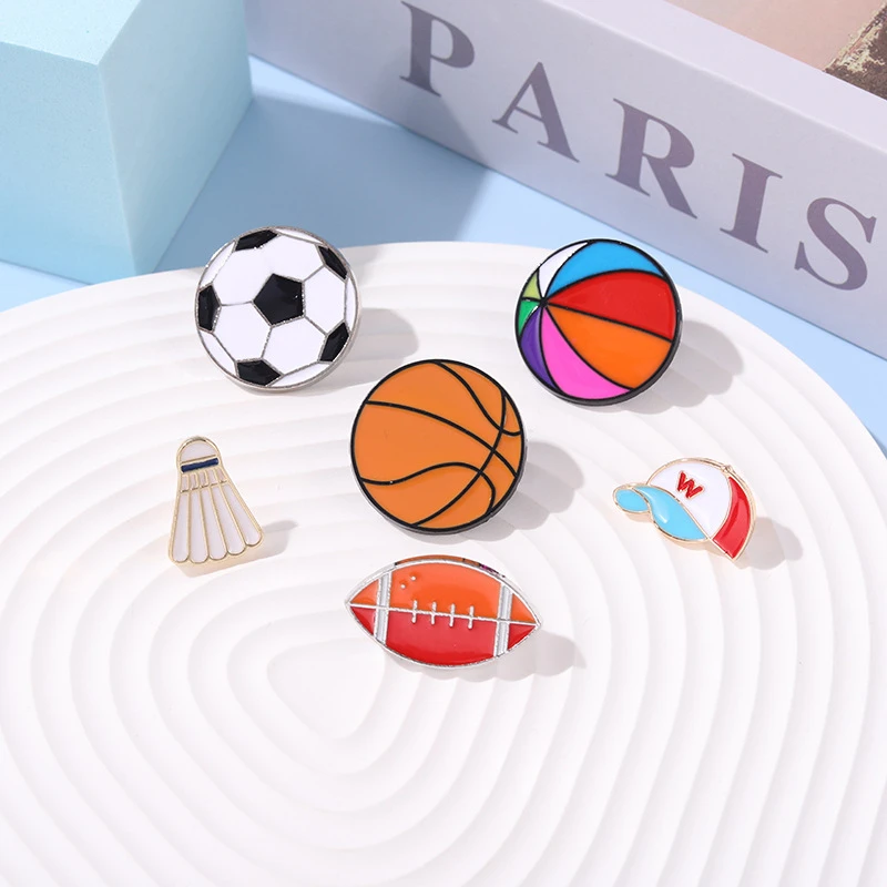 

Fashion Cartoon Cute Football Badminton Basketball Brooch Pins,Fashion Jewelry Wholesale