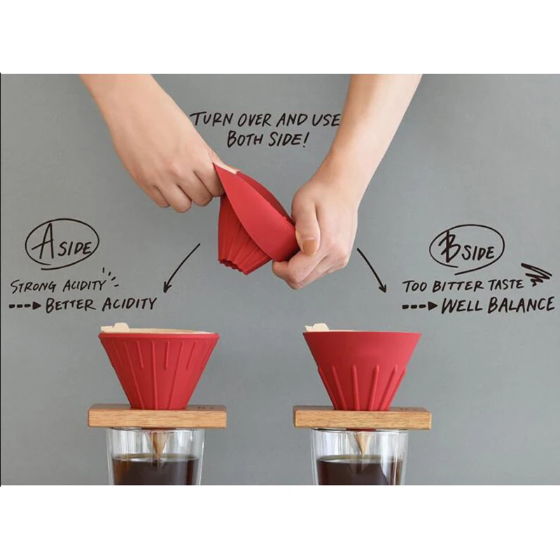 

Foldable Pour Over Cone Dripper Reusable Coffee Filter Cup Holder Silicone Portable Filter Makers Travel Cone Camp Drip TLSM