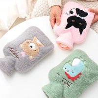 cover pocket winter portable thick hot water bottles cartoon hand warmer hot water bag with knitted soft cozy cover