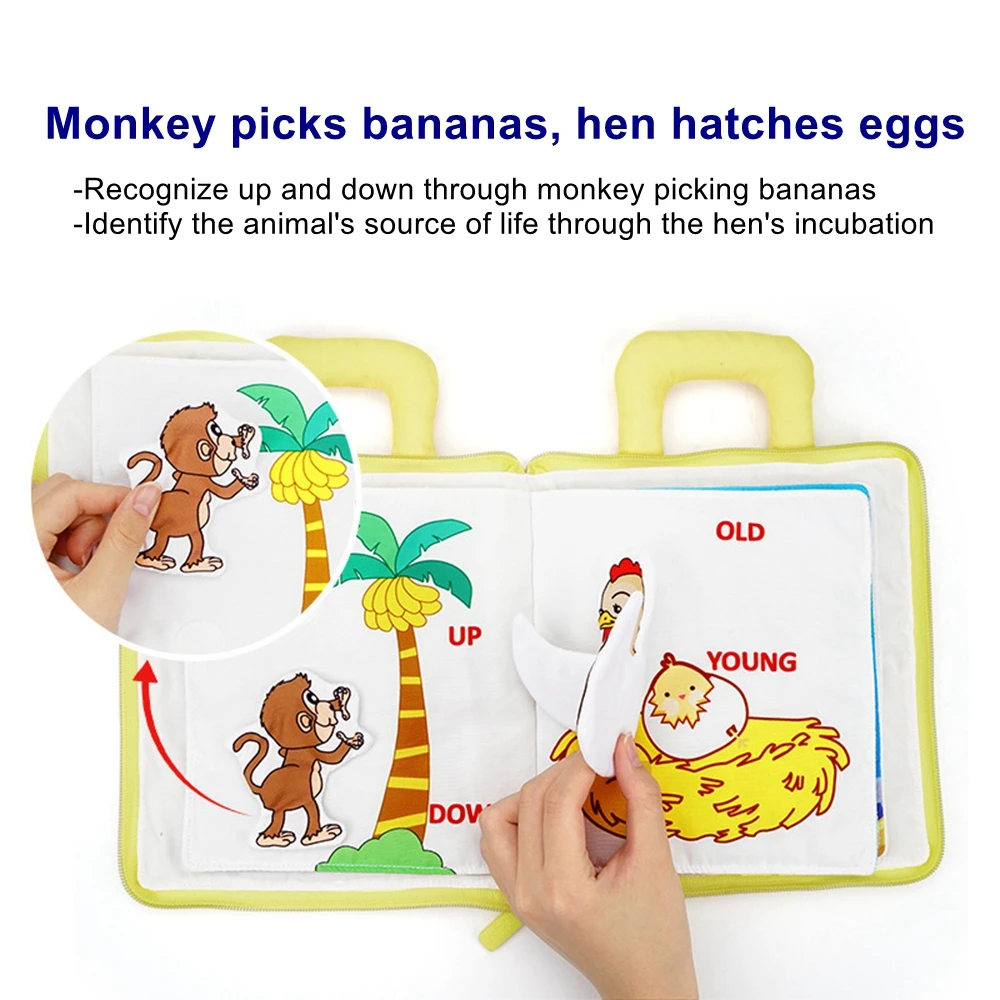 Детские 3D тканевые книги Монтессори стереоскопическая ткань Книга Историй для