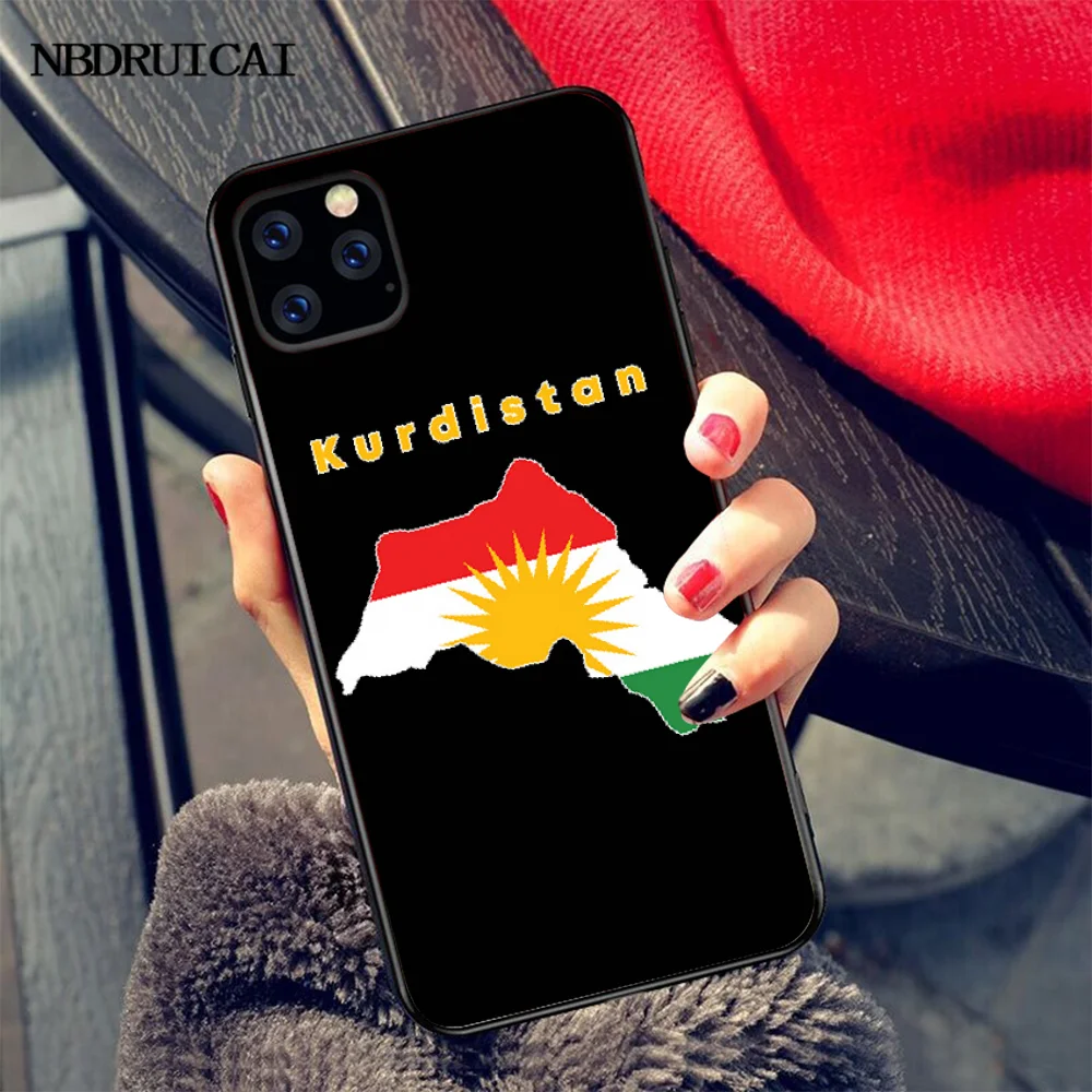 

NBDRUICAI kurdistan flag TPU black Phone Case Cover Hull for iPhone 11 pro XS MAX 8 7 6 6S Plus X 5S SE XR case