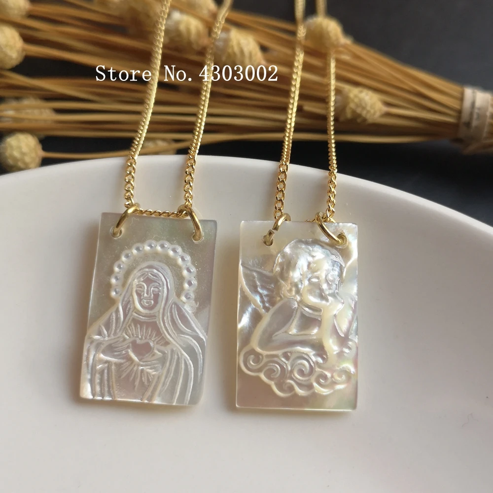 Ожерелье женское из жемчуга натуральное Священное Сердце Марии жемчужное колье