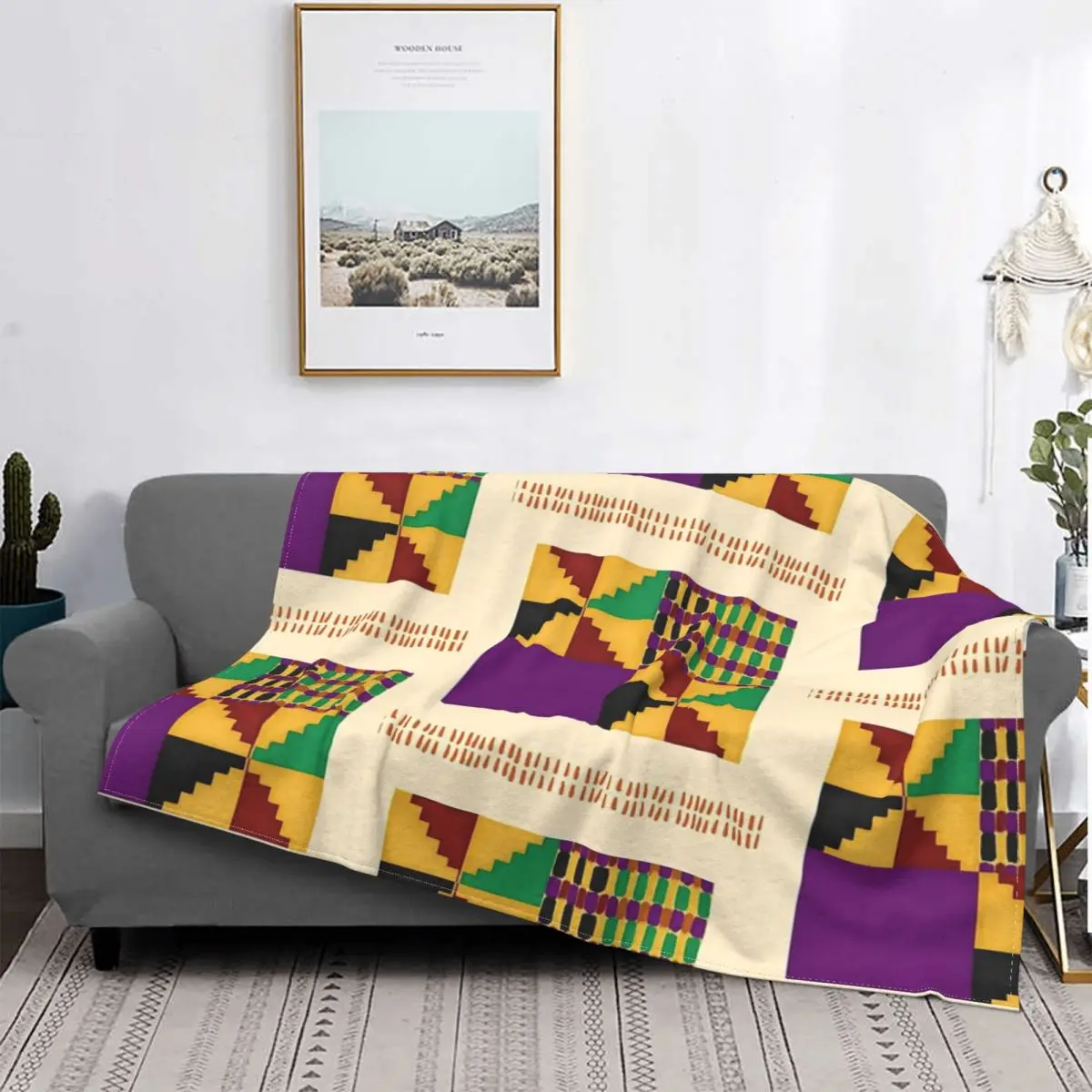

Happy Kwanzaa-Manta de tela escocesa para cama, cubrecama de algodón a cuadros, Habari Gani 8, Picnic