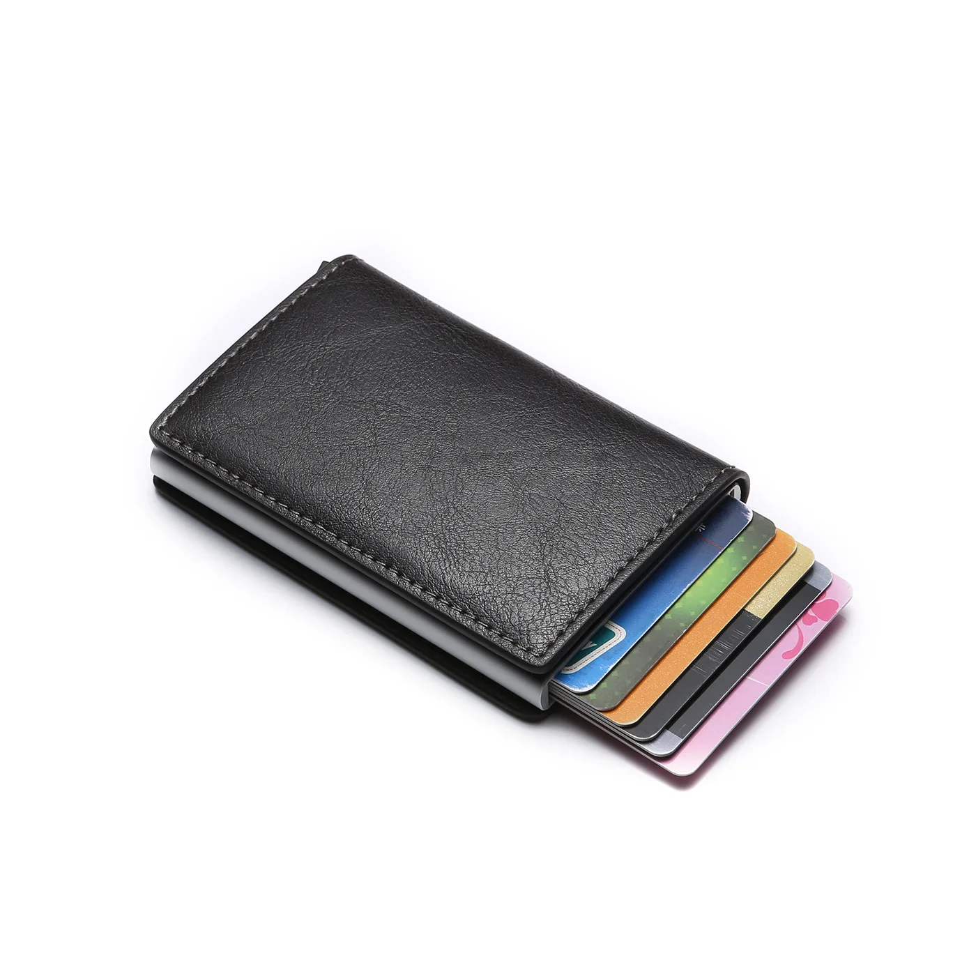 Rfid держатель для карт, мужские кошельки, сумка для денег, Мужской винтажный черный короткий кошелек, маленькие кожаные тонкие кошельки, Мини кошельки, тонкие