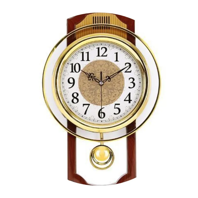 

European style luxury retro swing living room study bedroom fashion wall watch bedroom silent quartz modern clock WF