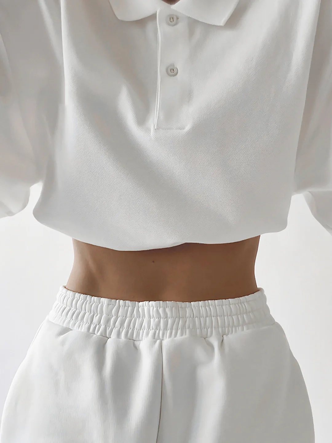 

BBK Women's Clothing Casual Zar Women Set Polo T Shirt Shorts White Solid Print Tracksuit Sports Style Femme Suit Oversize Loose