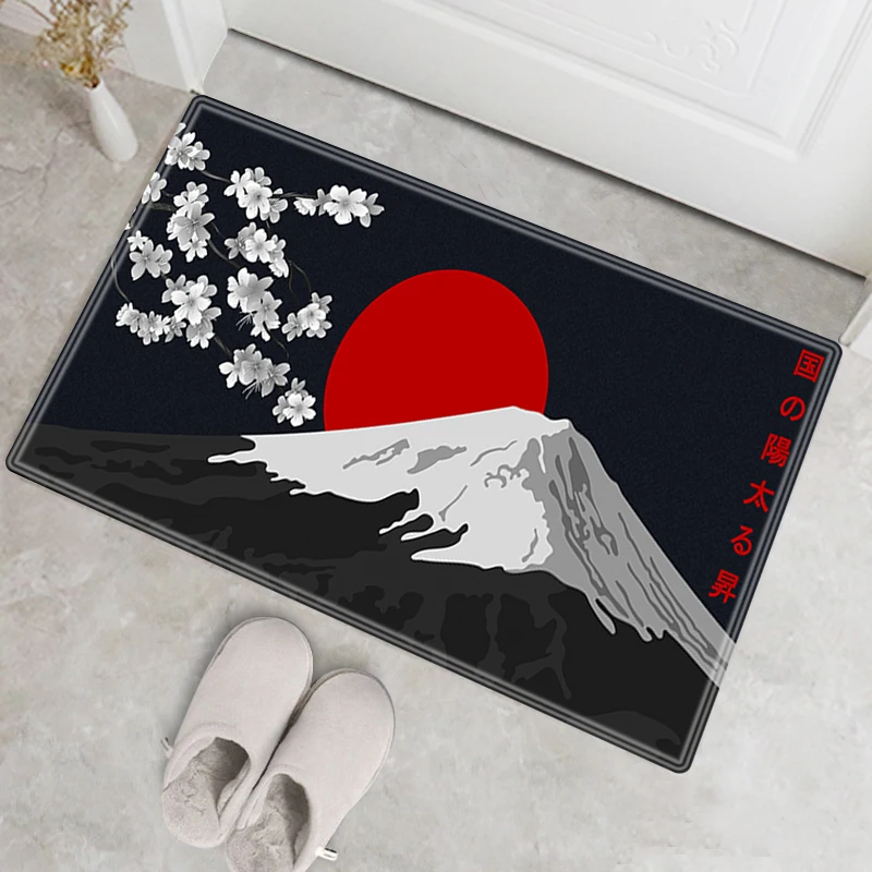 Напольный коврик с вишневым цветком впитывающий нескользящий ковер для дверей