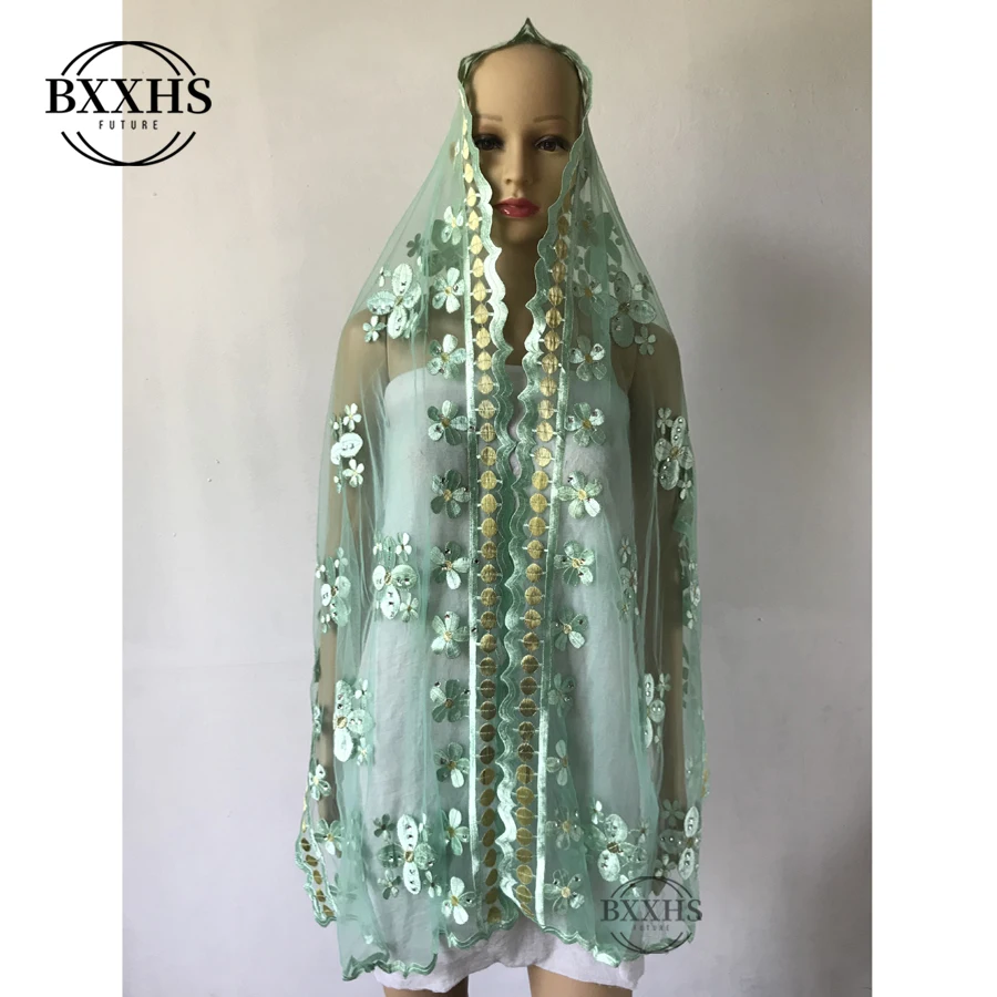 

New African Women Embroidery Scarf African Women Cotton Scarf small size scarf for shawls wrap headscarf