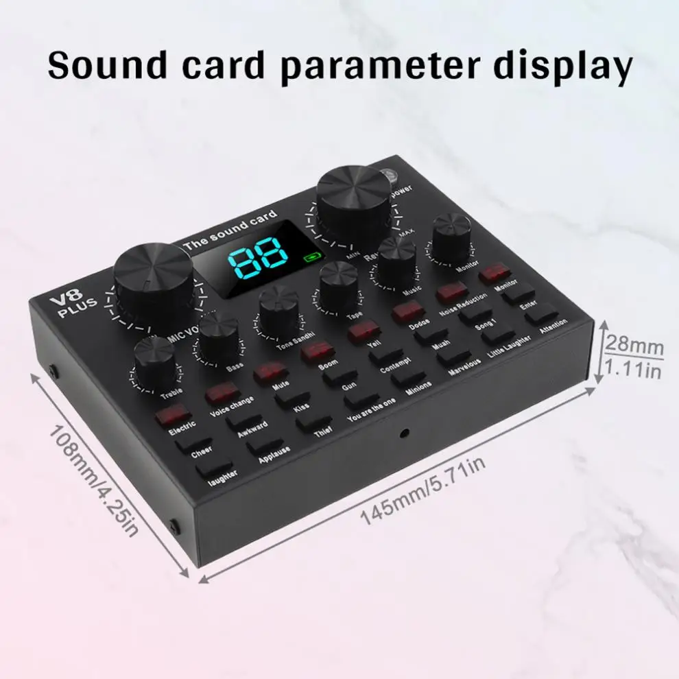 V8 Plus Bluetooth 4 1 аудио Внешняя USB гарнитура микрофон веб-трансляция живой звук карта с