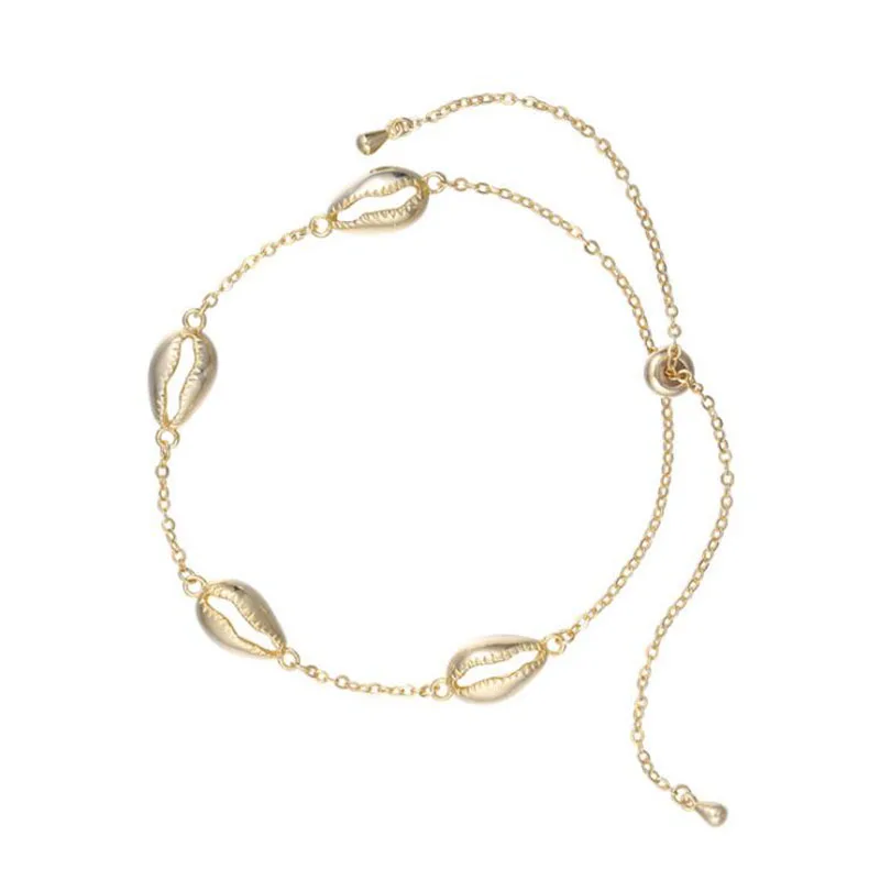 Hot Sale Real 925 Sterling Silver Sea Shell Charm Bracelets For Women Statement Gold Chain Anklet Party Gifts Fashion Jewelry | Украшения и