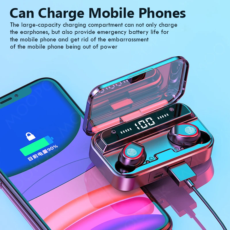 

Bluetooth Earphones Wireless Headphones TWS 5.1 Earphones Lotus Mini Headset Gaming in Ear Headphones Case With mic headphones