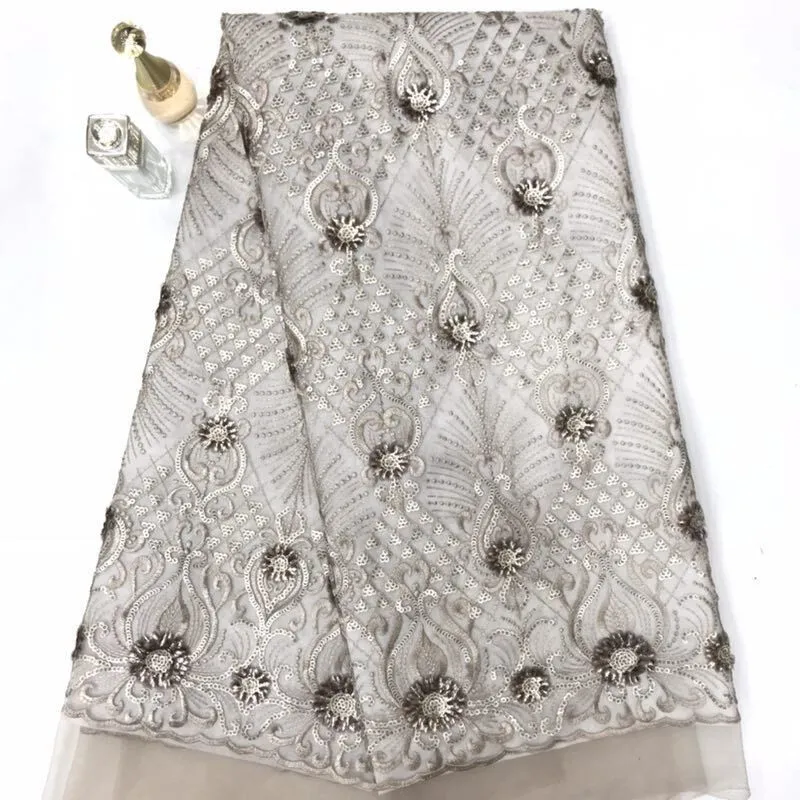 Блестящая африканская кружевная ткань 2020 зеленая Высококачественная