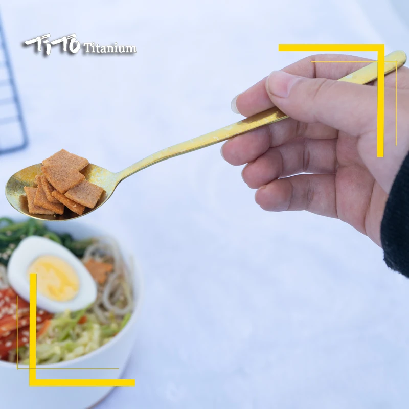 Титановая Ложка портативная столовая посуда для кемпинга | Спорт и развлечения