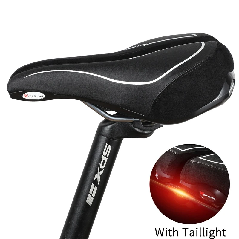 

Bicycle Seat Mountain Bike Taillight Saddle Hollow Breathable Sponge Thickened Soft And Comfortable Riding Accessories