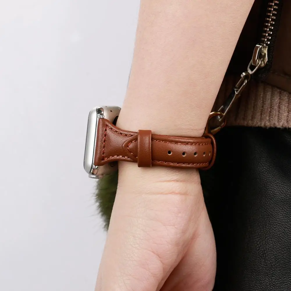 Ремешок из натуральной кожи для Apple Watch браслет iWatch Series 5 4 3 2 1 42/44 мм 38/40 | Наручные