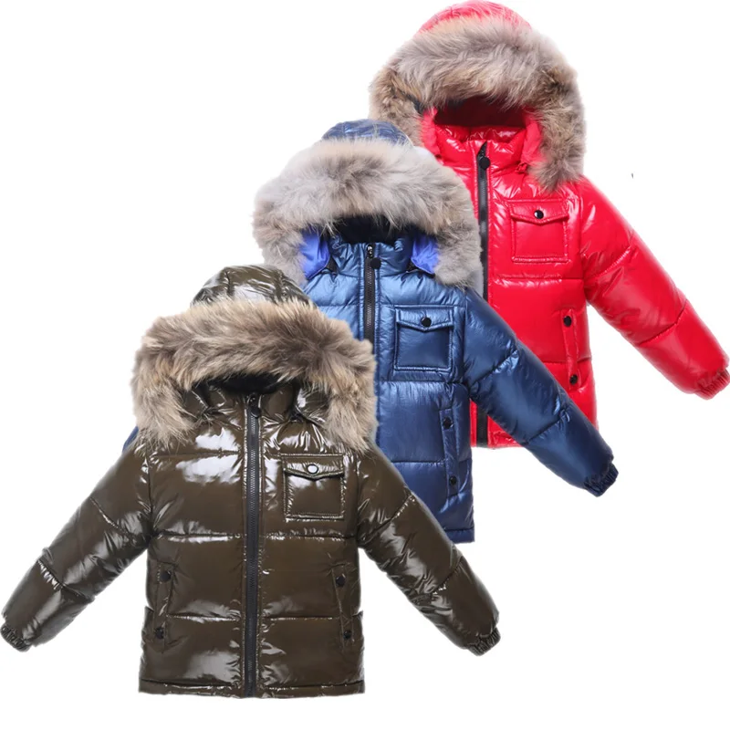 Baby Kid Children's Down Jacket Thick American hot Selling Boys and Girls waterproof fabric down coat -30 degree natural fur