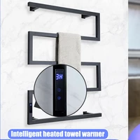 fashion bow shape electric bathroom towel warmer with led timing function 304 stainless steel shower room heated towel warmer