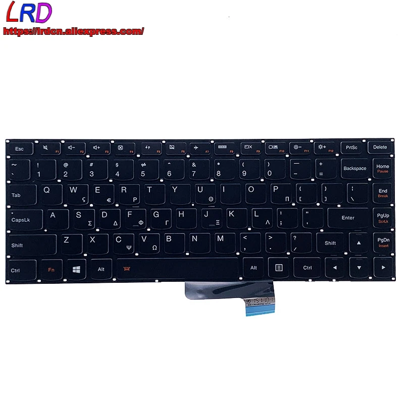 Новая Оригинальная греческая клавиатура GK с подсветкой для ноутбука Lenovo Yoga 2 13