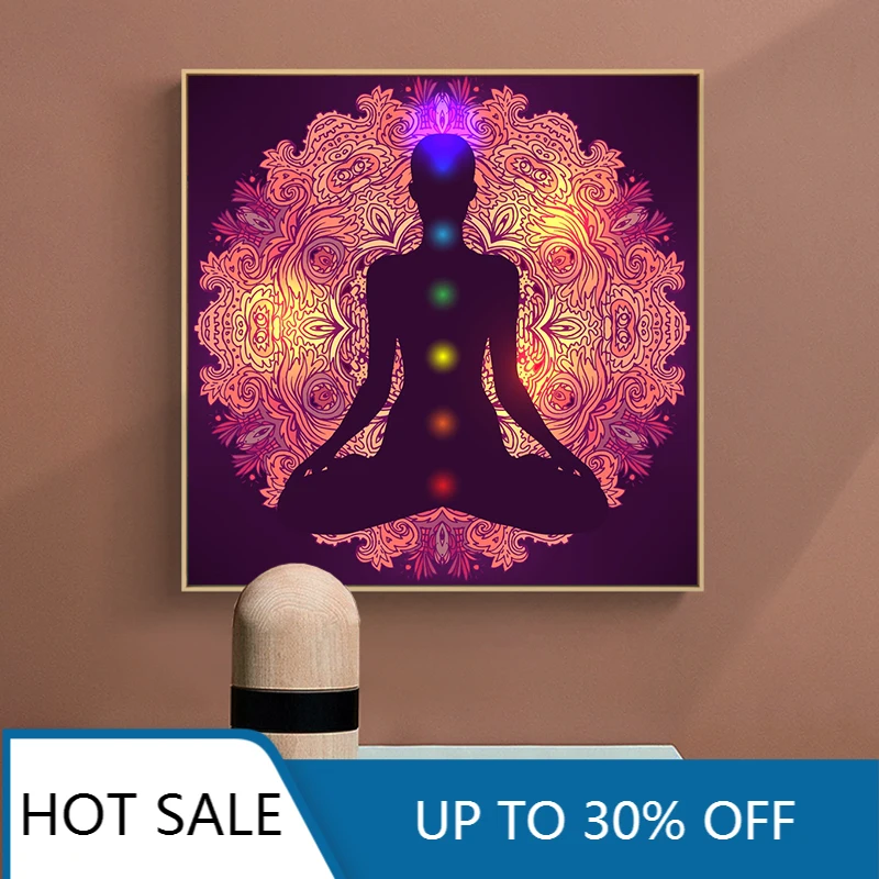 Настенная живопись на холсте плакаты печать индийский Будда медитация Йога