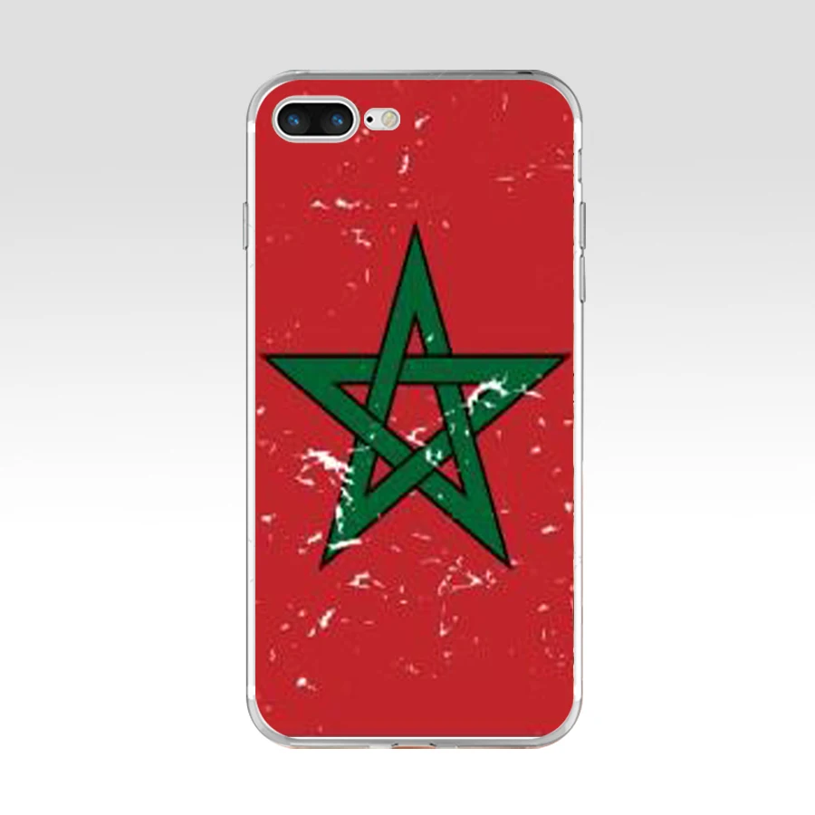Мягкий силиконовый чехол 225FG из ТПУ с марокканским флагом для Apple iPhone5 5s se 6 6s 7 8 plus x