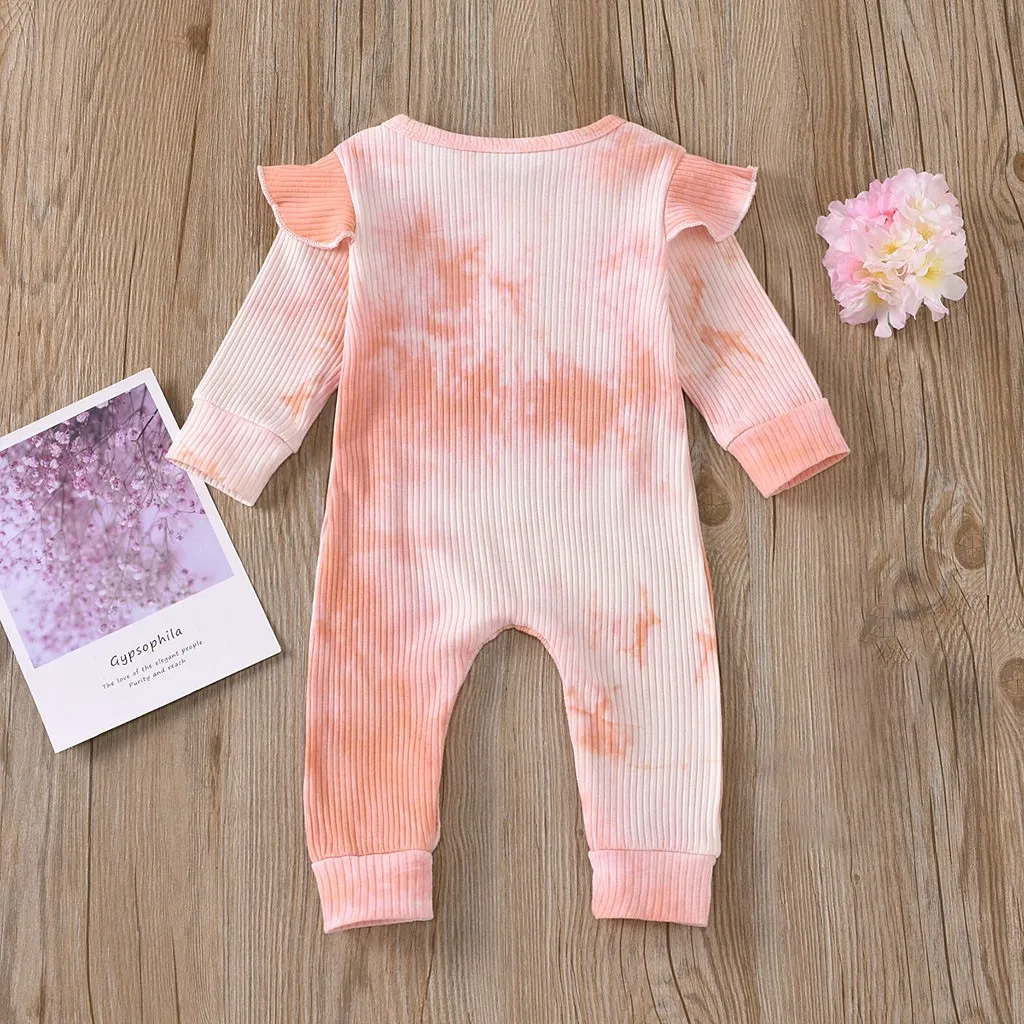 Осень 2020 комбинезон для новорожденных малышей с длинными рукавами и оборками