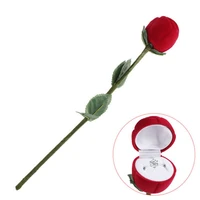 1pc red rose ring box personalized velvet wedding originality gift box fashion valentines engagement box jewellery packaging box