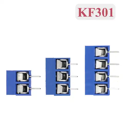 10 шт. KF301 2P/3P/4P Синий KF301-5.0 KF301 винт 5,0 мм прямой штифт PCB клеммный блок Соединительный Тип