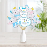 24pcs crown elephant its a boy baby shower gender reveal party photo booth props bottle props happy birthday party decorations