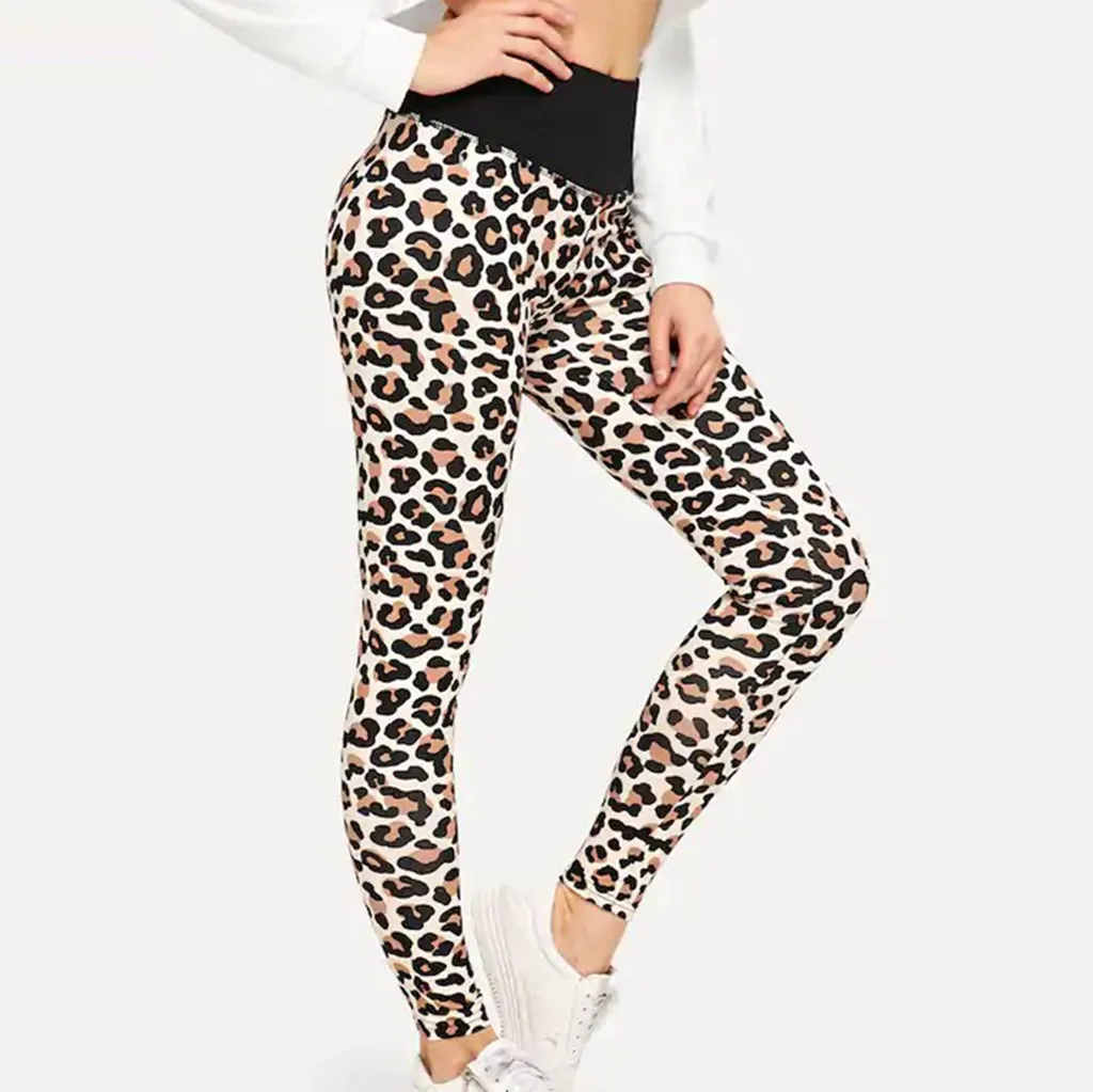 Новинка 2019 стильные женские модные повседневные леопардовые леггинсы для