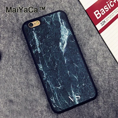 371 MaiYaCa монограмма индивидуальный мрамор инициалы задняя крышка Fundas для iPhone XR XS Max X 11 Pro MAX 6 6S 7 8 Plus 5S чехол - Цвет: 371