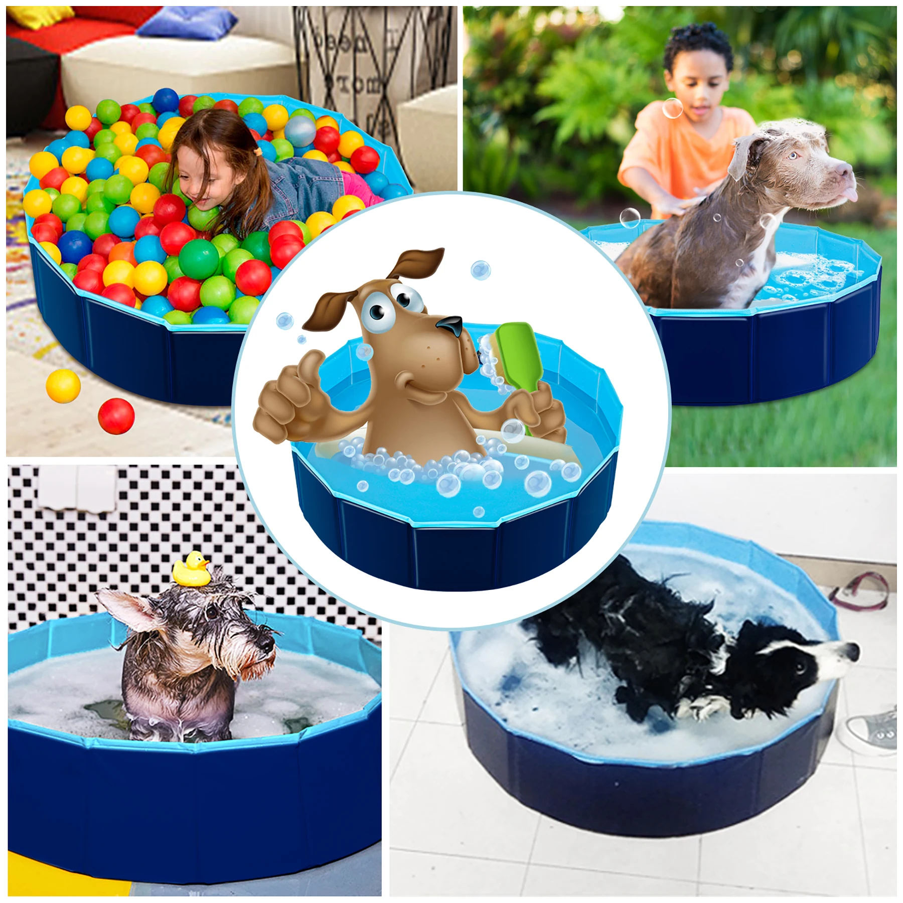 

Pet Swimming Pool Foldable Pool Dog Cat Bathing Tub Bathtub Wash Tub Water Pond Dog Swimming Pools for Dogs Cats Kids