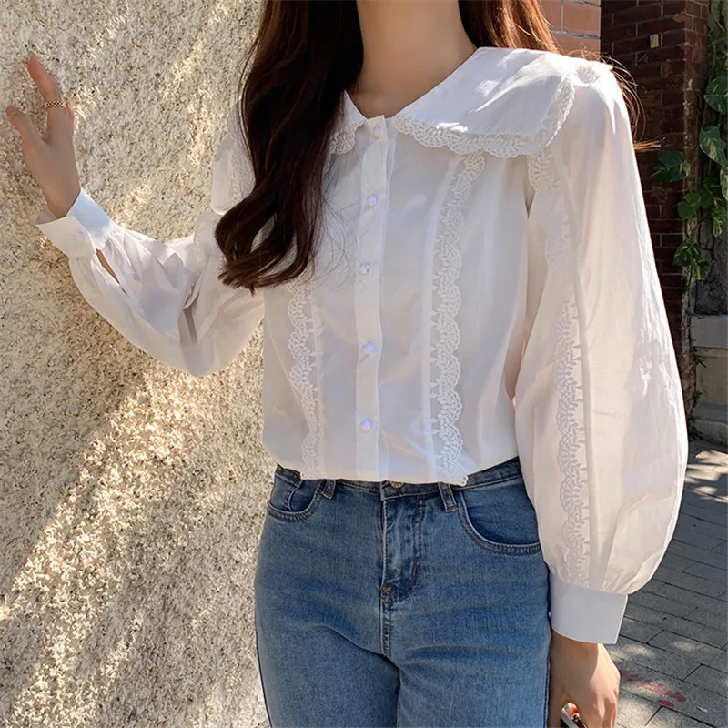 

Рубашка с воротником-стойкой, на шнуровке, весна 2021