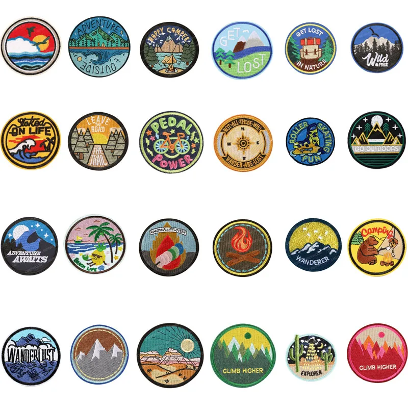 Нашивка с вышивкой Приключения на улице аппликация помощью утюга значок