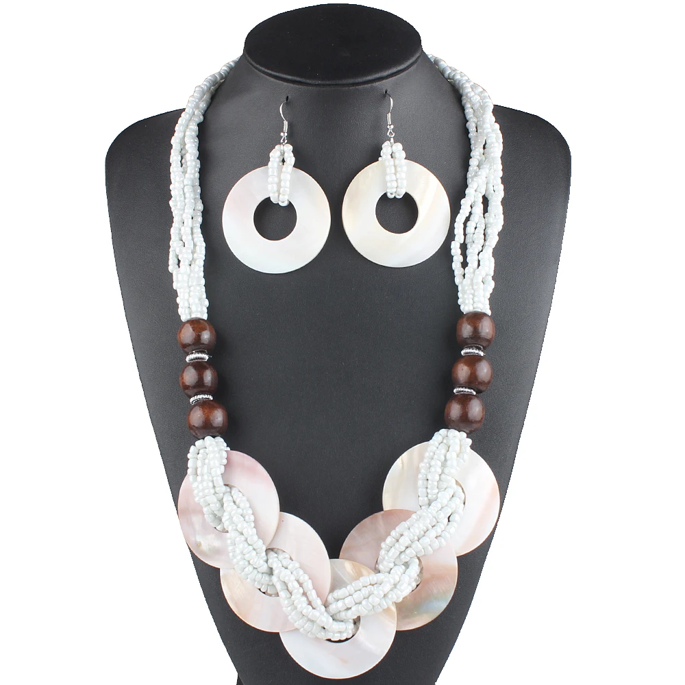 Женский комплект из колье и серёг в стиле бохо|Ювелирные наборы| |