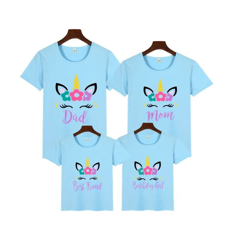 Рубашка для дня рождения с единорогом семейная рубашка двоих и короной одежда