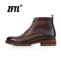 zftl mens martins boots vintage man casual lace up tide handmade brand customization mens high quality ankle boots mens retro