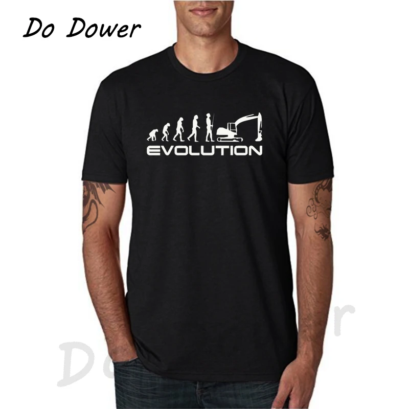 Мужская футболка с принтом эволюции экскаватора Новинка лета 2020 повседневная