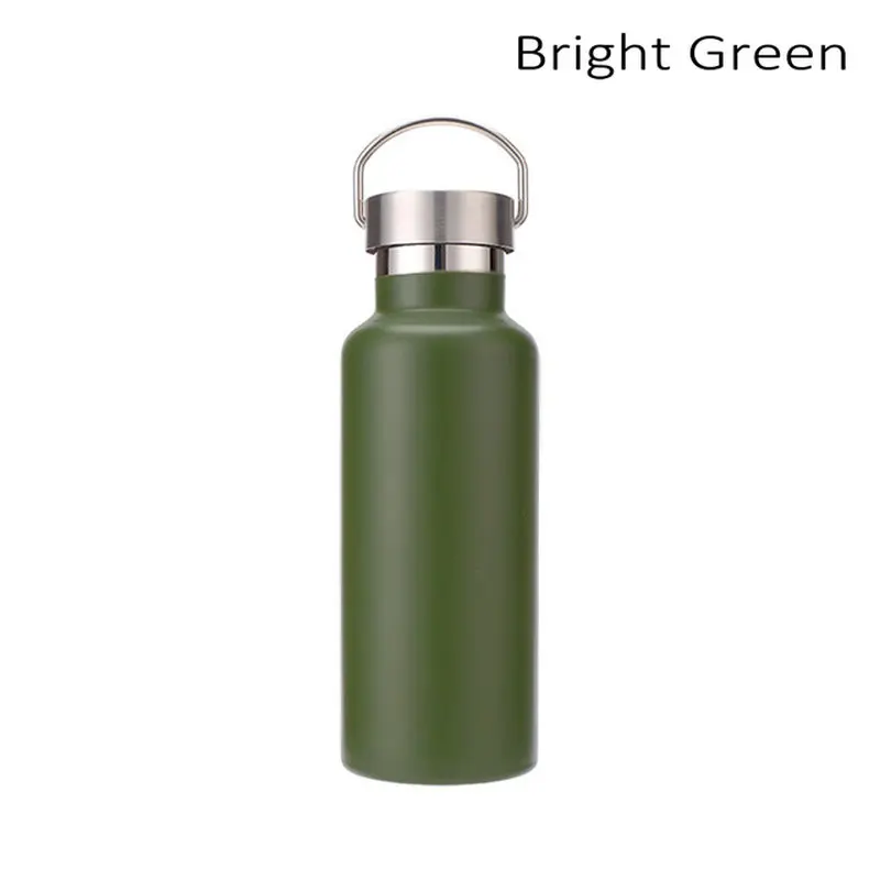Bright green 350/500/600/750/1000 мл Нержавеющая сталь двойные стенки с вакуумной твердого английского фарфора утепленная Бутылки для воды Кофе чайник путешествия пить вакуум с двойными стенками из нержавеющей стали - Цвет: Bright green