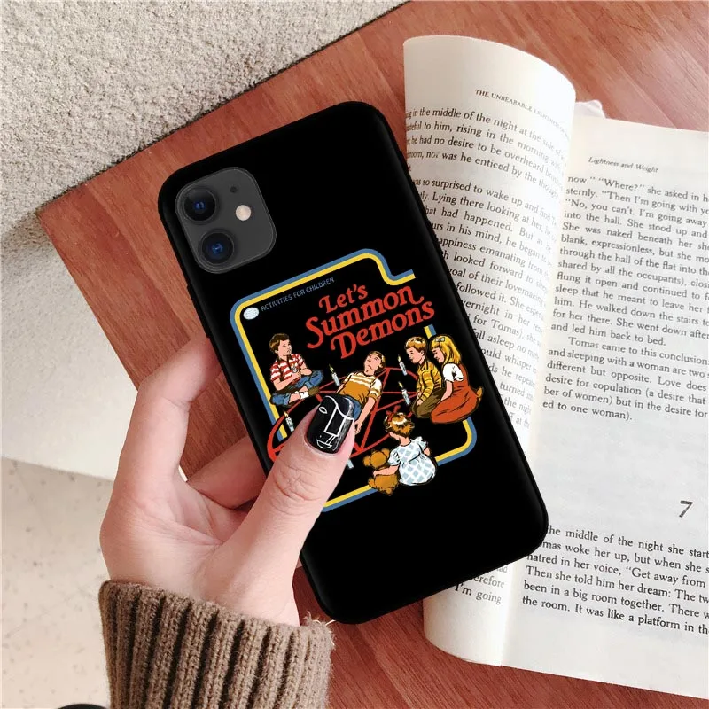 T7931 Funny Halloween Satan Vintage Let's Summon Demons Graphic Black silicone Phone Case For iPhone XR X XS 11 Pro Max 8 7 6 6S Plus - Цвет: T7931