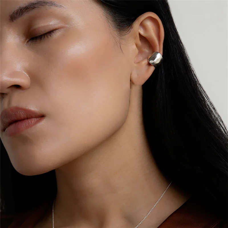 Мини серьги-клипсы для женщин Простые маленькие металлические бусины золото ухо