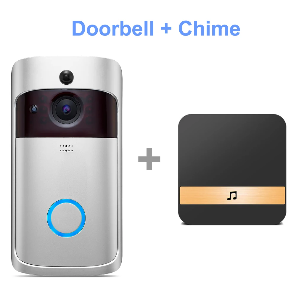 Option 1 HISMAHO умный видео дверной звонок 720P HD дверная камера домофон IP беспроводной wifi дверной звонок визуальный домашний монитор безопасности ночное видение - Цвет: Option 1