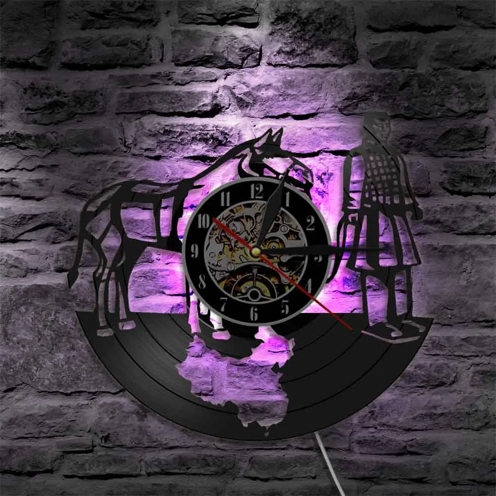 Настенные часы Xian винтажные с рисунком воинов из мультфильма правитель | Дом и