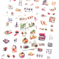 6 sheets pack sushi feast paper decorative stickers diary notebook decoration