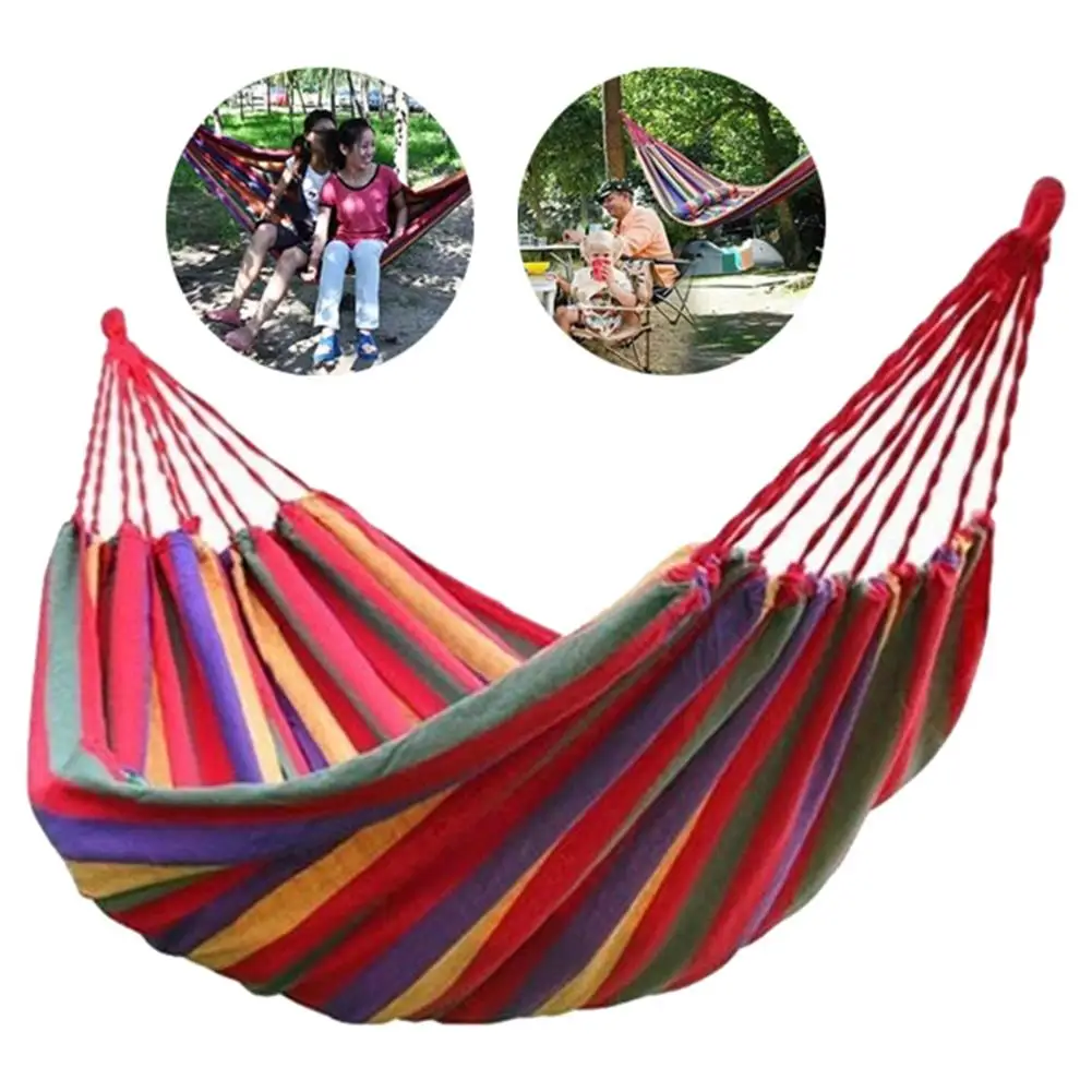 Outdoor Portable Rainbow Hammock Light Weight Camping Travel Swing Hang Bed