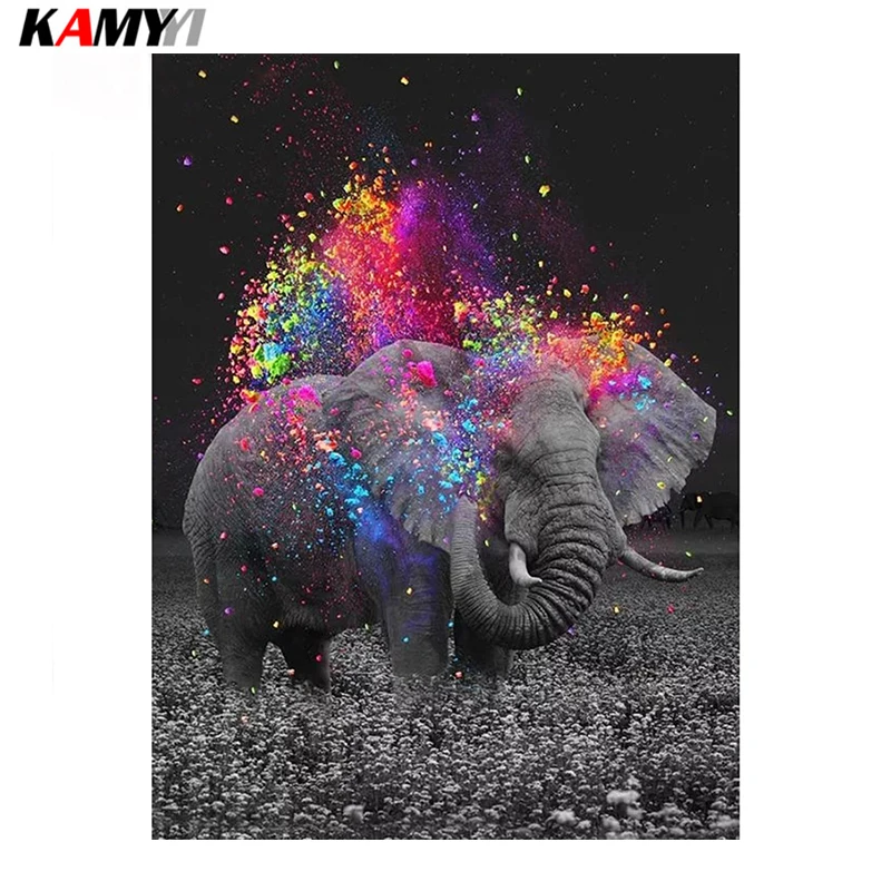 KAMY YI 5D DIY полный квадрат/круглая дрель Алмазная картина &quotСлон&quot Мозаика вышивка
