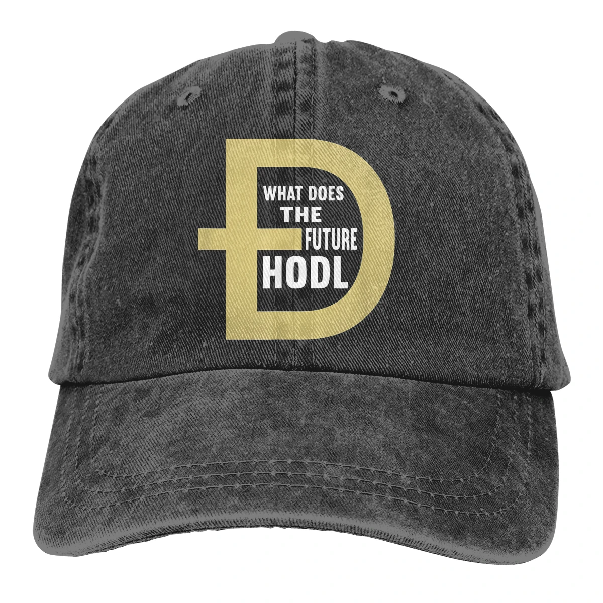 

Adjustable Solid Color Baseball Cap What Doge The Future Hold Washed Cotton Doge Dogecoin Digital Currency Sports Woman Hat